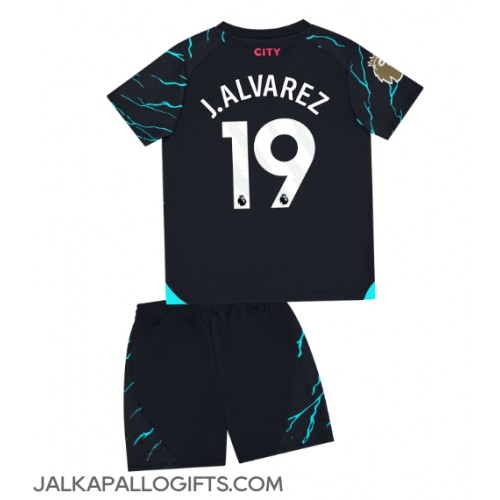 Manchester City Julian Alvarez #19 Kolmas Peliasu Lasten 2023-24 Lyhythihainen (+ Lyhyet housut)